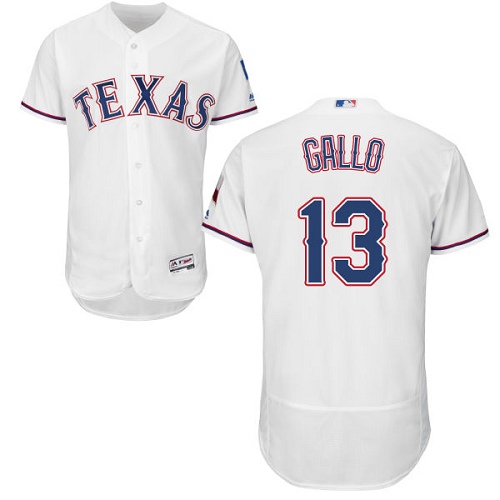 Rangers #13 Joey Gallo White Flexbase Authentic Collection Stitched MLB Jersey - Click Image to Close